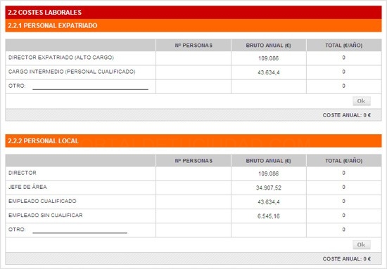 Actualizada la información del Simulador de Costes de Establecimiento