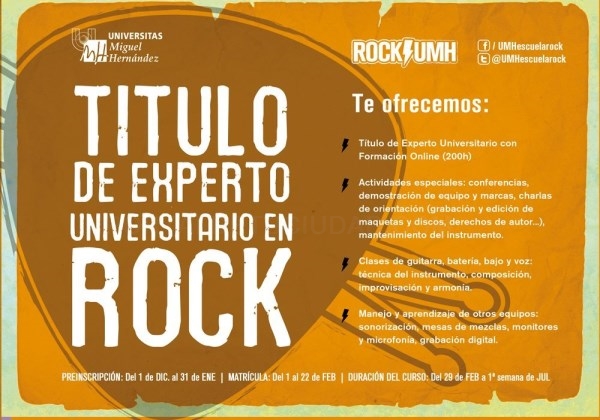 Arranca una nueva edición del Título de Experto Universitario en Rock