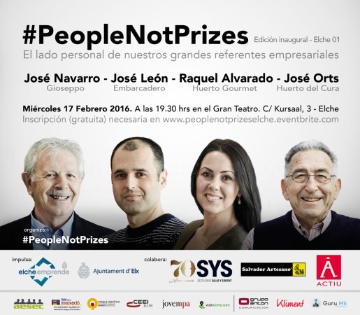 Elche acogerá "People, Not Priezes", un evento que quiere resaltar la parte humana de los grandes profesionales de la ciudad
