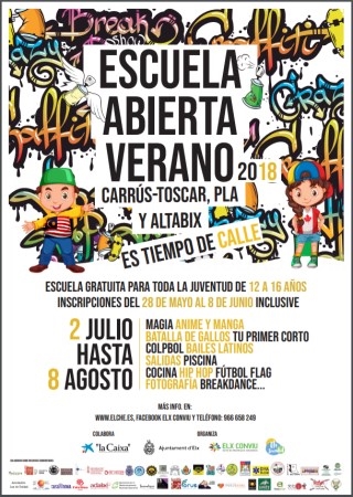 Es tiempo de calle…¡¡¡ Vuelven las Escuelas de Verano de Carrús-Toscar, Pla-Sector V y, como novedad, en el Barrio de Altabix!!!