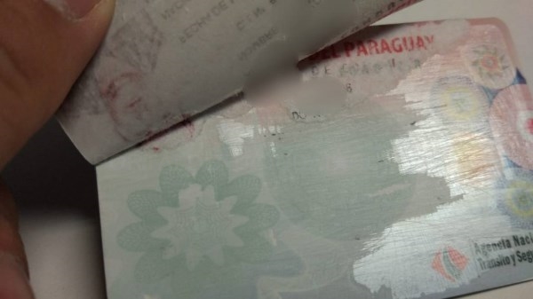 Detectada falsificación de permiso de conducción paraguayo
