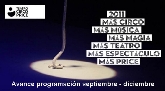 Teatro Circo Price. Avance programación Septiembre - Diciembre 2011