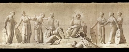 Presentación del hallazgo del friso para el cenotafio de la reina Isabel de Braganza (1819)