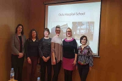 Profesoras finlandesas visitan el aula hospitalaria del Hospital Fundación Alcorcón