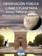 Observación lunar y planetaria en el mirador del Templo de Debod