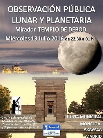 Observación lunar y planetaria en el mirador del Templo de Debod
