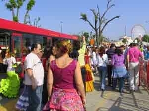Tussam garantiza autobuses del Prado a la Feria cada 8 minutos pese a la huelga