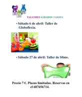 Taller sábados tardes mes de abril en Kikapú