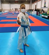 La karateca emeritense Nuria Escudero, subcampeona de España por equipos