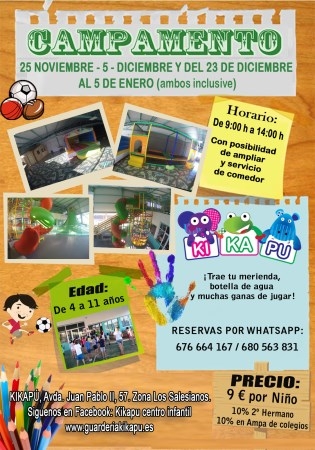Próximos días sin cole Campamento en Kikapú