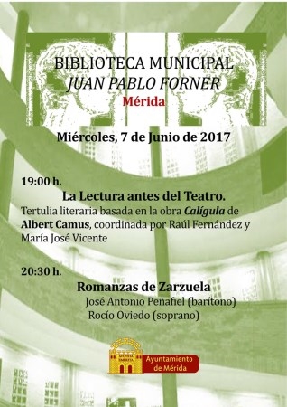 La Biblioteca convoca una tertulia en torno a la Obra “Calígula” de Albert Camus