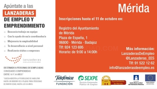 Mérida contará con una Lanzadera de Empleo para mejorar la inserción laboral de 20 personas