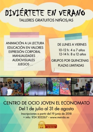 Abierto el plazo de inscripción a los talleres de verano de la Delegación de Juventud.