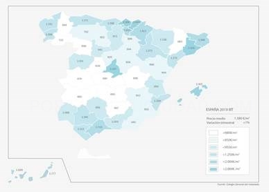 El precio medio de la vivienda en la provincia de Badajoz  aumenta un  1% frente al trimestre anterior