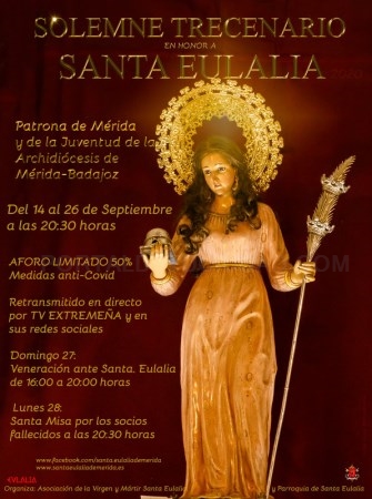El Trecenario de Santa Eulalia tendrá este año un único horario al día y será retransmitido en directo