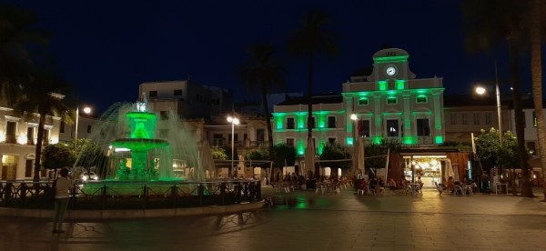 La fachada del Ayuntamiento, la fuente de la Plaza de España y varios monumentos se iluminan mañana de verde por el Día Nacional del Celiaco