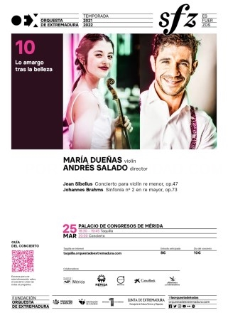 La Orquesta de Extremadura ofrece un programa del repertorio clásico con la violinista María Dueñas