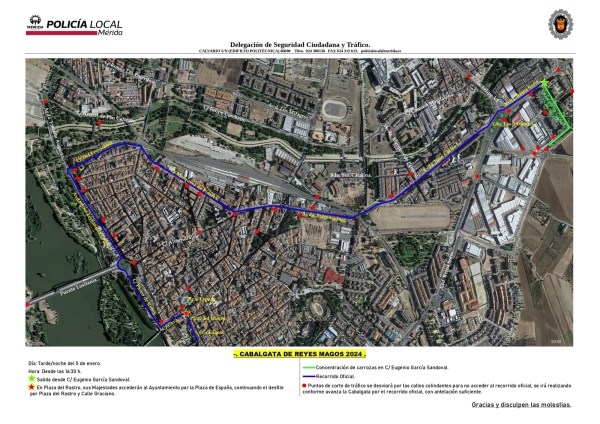Seguridad Ciudadana organiza el dispositivo de tráfico de cara a la celebración de la Cabalgata de Reyes Magos de este viernes, 5 de enero