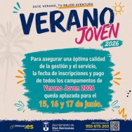 Aplazamiento de la inscripción y pago de campamentos de Verano Joven