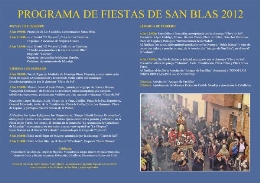 PROGRAMA FIESTAS DE SAN BLAS 2012