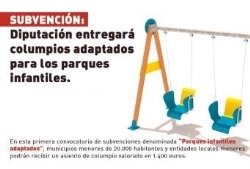 La Diputación entregará a los ayuntamientos columpios adaptados para los parques infantiles