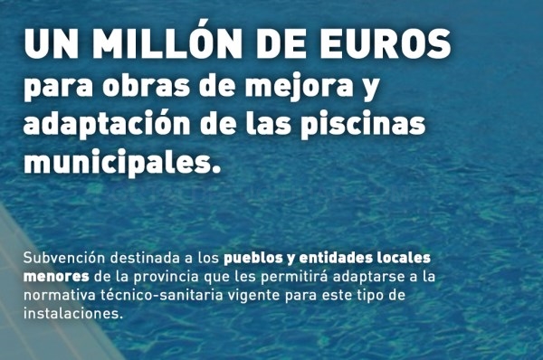 Un millón de euros para la mejora y adaptación a la normativa actual de las piscinas municipales