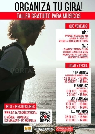 El Instituto de la Juventud de Extremadura pone en marcha talleres para ayudar a los grupos de música a organizar sus giras