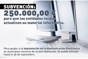 La Diputación concede una ayuda de 250.000 euros para que las Entidades Locales actualicen su material informático