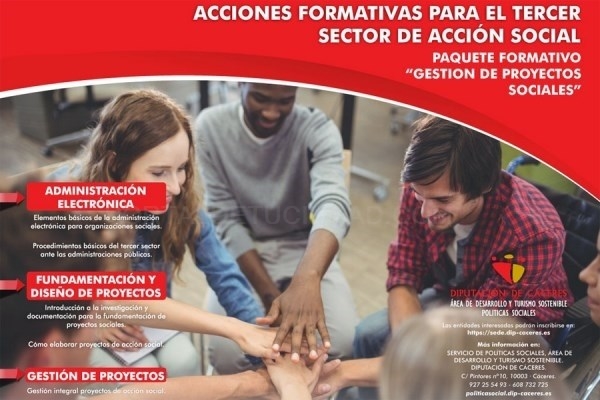 La Diputación convoca los cursos formativos GESTIÓN DE PROYECTOS SOCIALES
