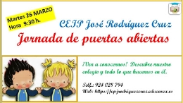 Jornada De Puertas Abiertas CEIP José Rodríguez Cruz.