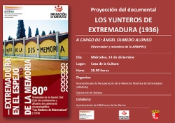 EL DOCUMENTAL “LOS YUNTEROS DE EXTREMADURA” SE PROYECTARÁ EN VILLAFRANCA EL MIÉRCOLES A LAS 20´00 HORAS.