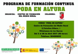 El centro de formación del medio rural oferta un curso de poda en altura.Villafranca de los barros.