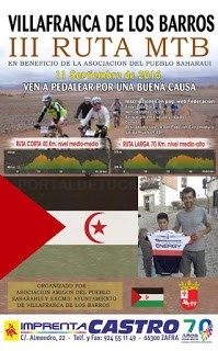 SE APLAZA LA III RUTA MTB DEL PUEBLO SAHARAUI PARA EL PRÓXIMO 9 DE OCTUBRE.