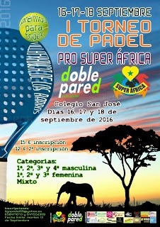 HOY ÚLTIMO DÍA PARA INSCRIBIRSE EN EL I TORNEO DE PADEL A BENEFICIO DE SUPER ÁFRICA