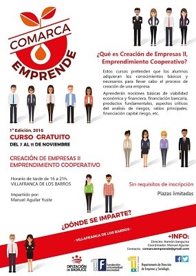 DEL 7 AL 11 DE NOVIEMBRE NUEVO CURSO GRATUITO EN EL CID, “CREACIÓN DE EMPRESAS II, EMPRENDIMIENTO COOPERATIVO”.