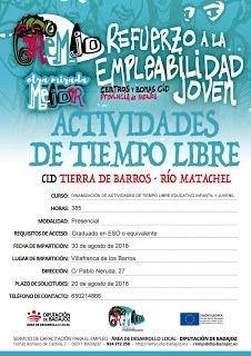 curso presencial de “Dinamizador de actividades de tiempo libre educativo infantil y juvenil”.