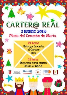Un Cartero y una Cartera Real estarán el próximo 3 de enero en la Plaza del Corazón de María a partir de las 17.00h.