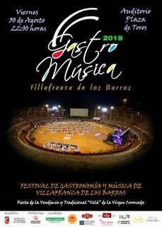 El próximo viernes 30 de agosto la Plaza de Toros de Villafranca de los Barros volverá a ser la sede de GASTROMÚSICA 2019