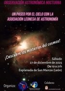 El sábado 20 de diciembre habrá una observación solar desde la plaza de San Marcos y el día 27 una observación nocturna
