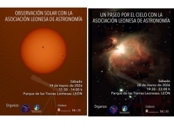 Las observaciones del sol y las estrellas se trasladan el 14 y 28 de marzo al parque de las Tierras Leonesas