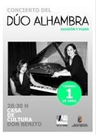 Concierto del Dúo Alhambra, saxofón y piano.