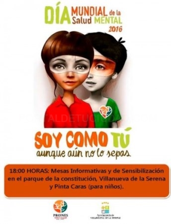 Proines instala este martes una mesa informativa para conmemorar el Día Mundial de la Salud Mental