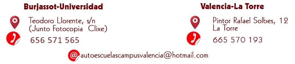 autoecuela burjassot, autoescuela la torre, autoescuela campus