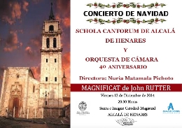 La Schola Cantorum de Alcalá interpretará el ''Magnificat'' de Rutter en la Catedral